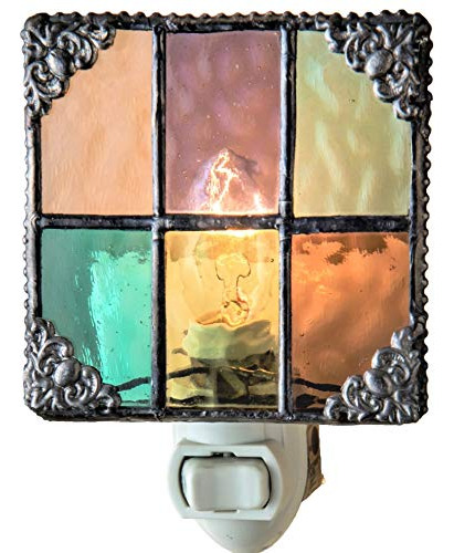 Lámpara Nocturna Vidrio Teñido Multicolor J Devlin Ntl 165