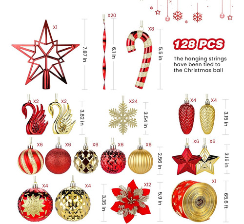 Esferas Navideñas Decorativas Con Liston Para Moños Rojo