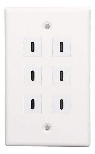 Receptáculo Usb De 6 Puertos Tipo C, Toma Usb De Pared Ancha