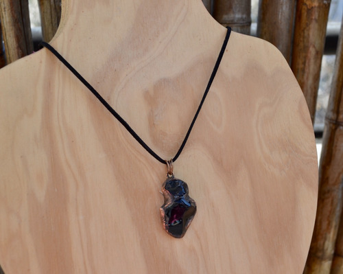 Imagen 5 de 6 de Collar Flecha Obsidiana, Piedra Negra, Protectora Cod1