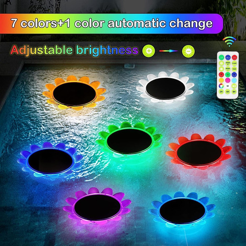 Luces Solares Flotantes Para Piscinas Luces De Flores Colore