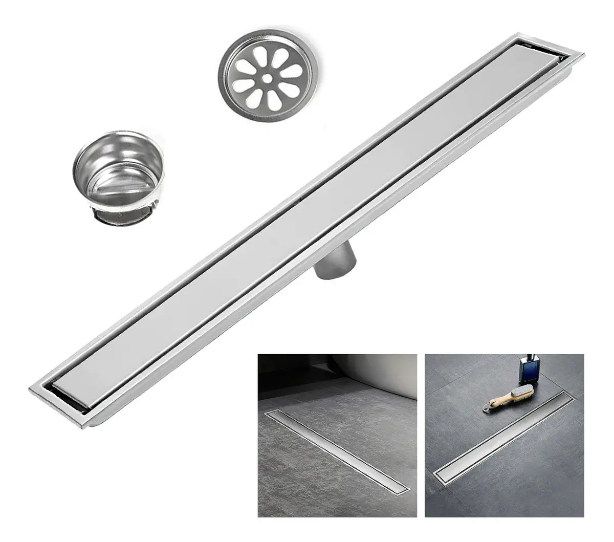 Desagüe Invisible De Acero Inoxidable 304 Para Baño 10x60cm Antióxido Rejilla Oculta Para Ducha Y Piso