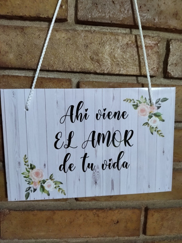 3 Cartel Para Cortejo Novios, Boda 30 X 20 Cm