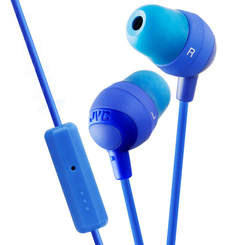 Jvc Hafr37a Auriculares De Malvavisco Con Micrófono, Azul