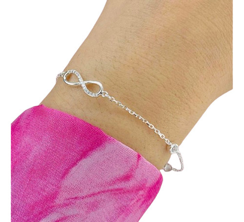 Pulsera Espejado Infinito Regalo Femenino D Plata 925 Ps 3 