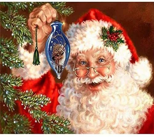 Pintura Por Diamantes Poster 5d - Papa Noel 30x40 Cm