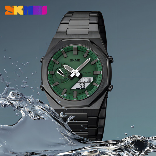 Reloj Electrónico Analógico-digital Skmei Fashion Color De La Correa Plateado
