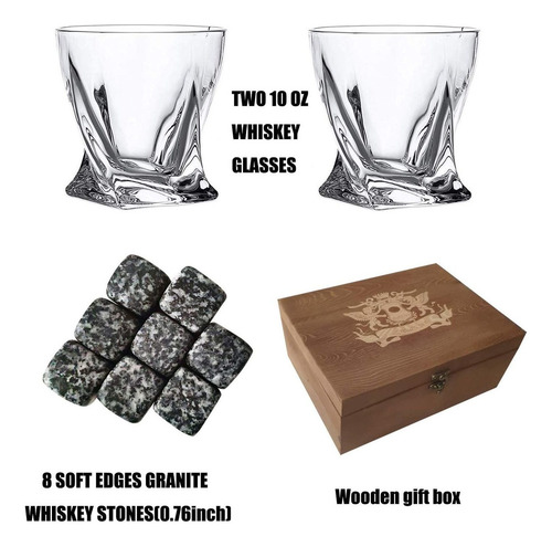 Juego De Piedras De Whisky Y Vaso De Whisky En Caja De Regal
