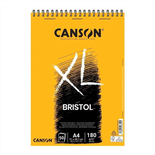 Canson Xl Bristol A4- 21x29.7 Cm - 180g - 50 Hojas.