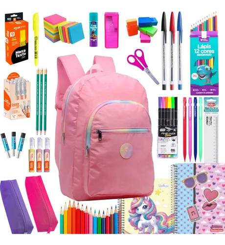 Kit Escolar Material Completo Juvenil Ensino Médio Feminino