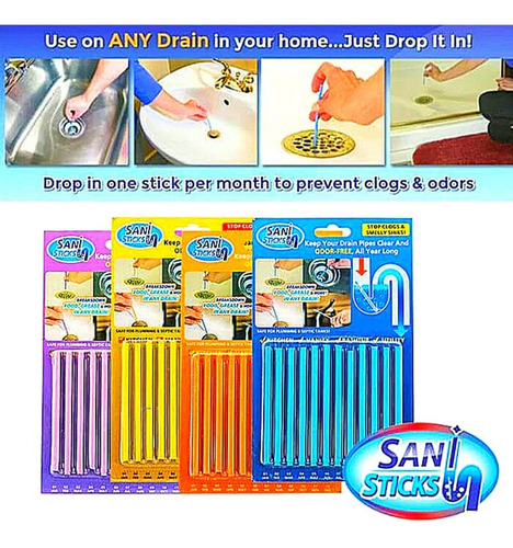 Imagem 5 de 6 de Sani Stick Desentupidor De Esgoto Limpeza Pia Ralo