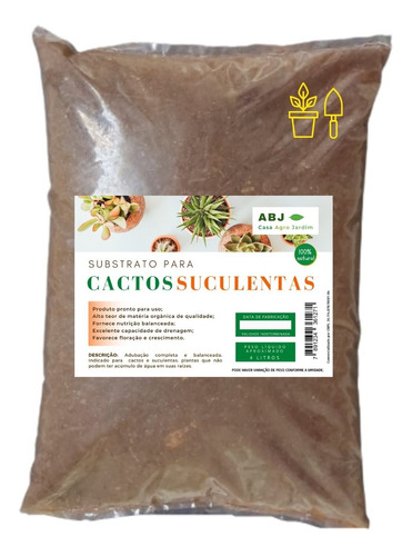 Substrato Ideal Para Plantas Cactos E Suculentas 2.5kg