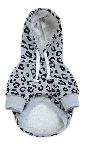 Poleron Sueter Para Perro Ropa Mascota Leopardo Gris