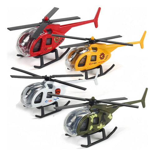 Juguetes Educativos Modelo Helicóptero De Aleación De 4 Piez