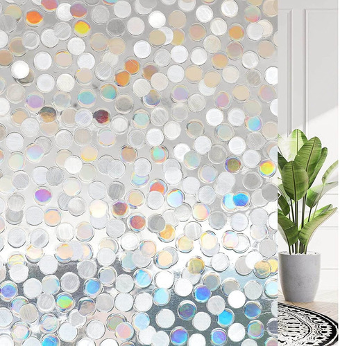 Vinilo Arcoiris 3d En Circulo Privacidad Ventanas 44x200 Cm