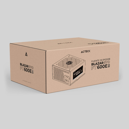 Fuente De Poder Para Pc Acteck Ft600 600w Negra 127v Negro
