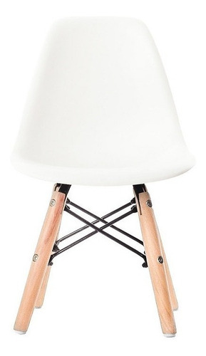 Silla Eames Kids Línea Premium Pack X 2 Unidades Estructura De La Silla Madera Asiento Blanco
