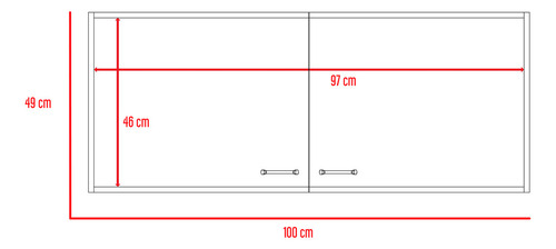 Gabinete Superior De Cocina Napoles Blanco 100x49cm Con Dos