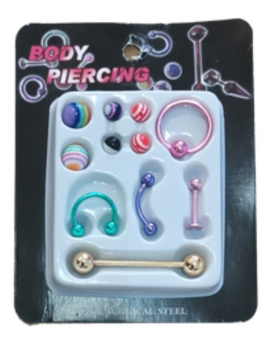 Imagen 1 de 3 de Piercing Pack X 5 Unidades + Repuestos Envio Gratis