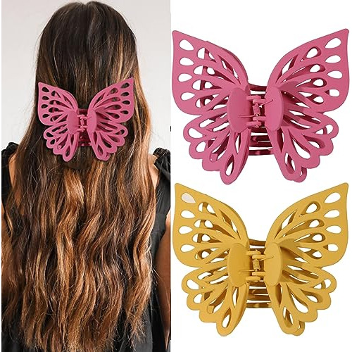 Extra Large 5.51 Inch Butterfly Hair Clips 2pcs Ksvdk