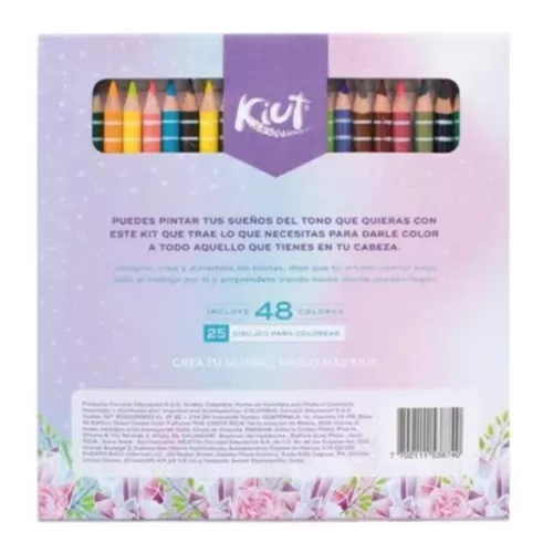 Kit Kiut Mistic Garden X48 Lapiz Colores + 25 Ilustraciones