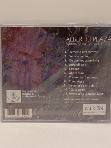 Alberto Plaza Remedio Pa'l Corazón Cd Nuevo