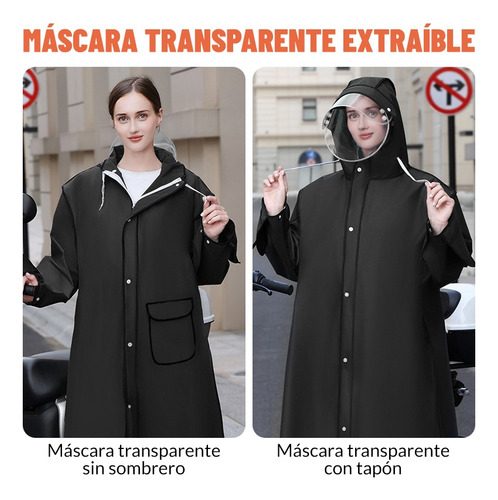 2pc Poncho Impermeable De Lluvia Con Capucha Reutilizable
