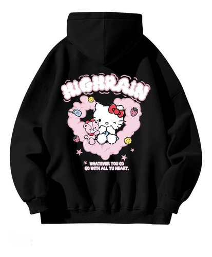 Sudadera Versátil Con Estampado Creativo Love Hello Kitty Cu