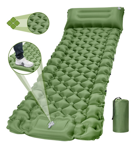 Colchoneta De Dormir Para Campamento, 78 X 25 X 3.9 Pulgadas