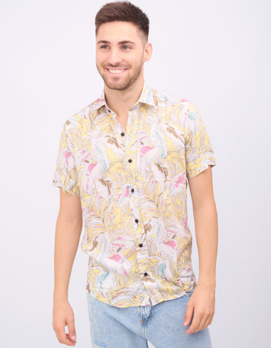 Camisa Manga Corta De Fibrana Para Hombre Worren Art. 1111