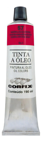 Tinta A Óleo Corfix 190ml Bisnaga Gr1 Vermelho China 57