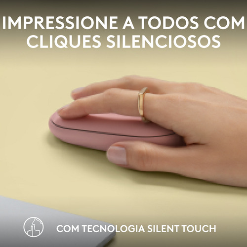 Mouse Sem Fio Bluetooth Logitech Pebble 2 M350s - Rosa