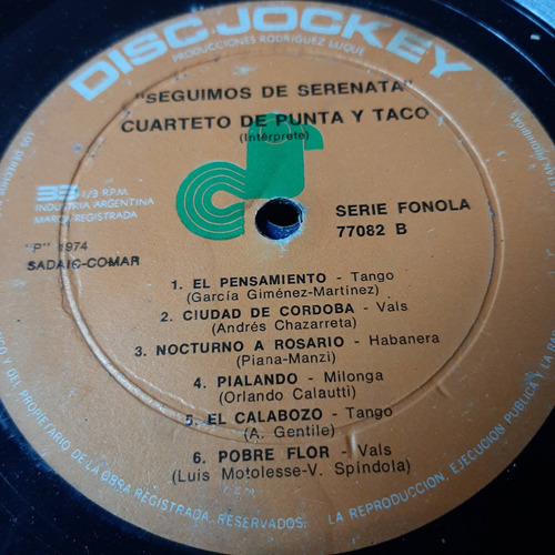 Sin Tapa Disco Cuarteto De Punta Y Taco Seguimos Serenata T0