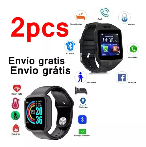 Relogio de pulso smart watch android preto dz 09