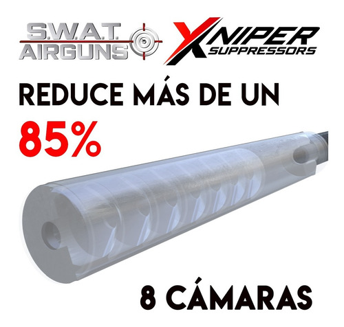 Imagen 4 de 10 de Moderador Silenciador Rifle Pcp Co2 Fox Hatsan Sumatra Kral