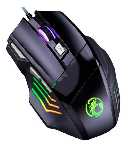 comprar Mouse Gamer Óptico Com Led Rgb Usb Exbom Cor Preto 3200 Dpi
