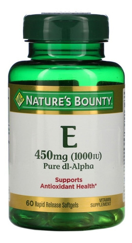 Nature Bounty Vitamina E 1000iu - 60 Capsulas Softgel