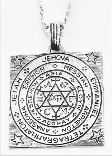 Dije Tetragramaton Arcangeles 3,5 Cm 13,5 Gr Plata Art 111 