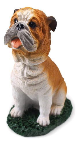 Animal Den Bulldog - Figura De Perro Bobblehead Para Coche, 