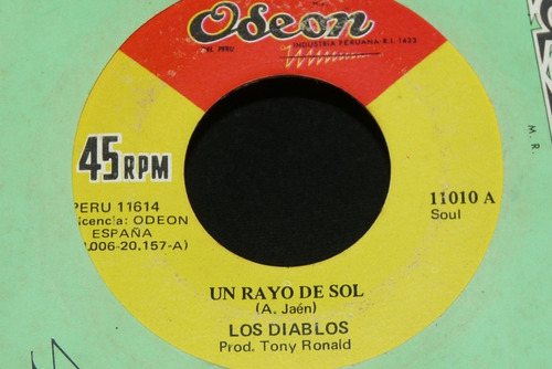 Jch- Los Diablos Tony Ronald Un Rayo De Sol 45 Rpm