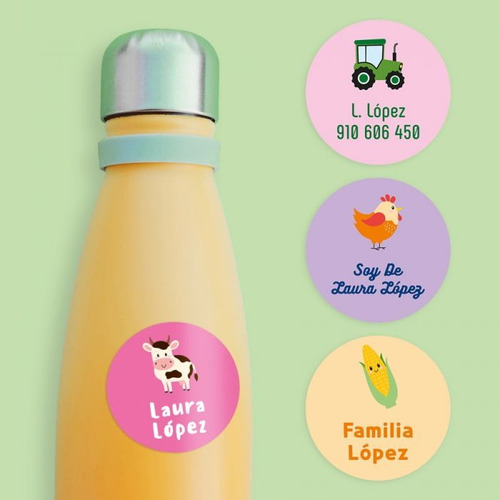 Etiquetas Calcomanías Vinil Personalizadas 4cm 150pz Circulo Blanco A Elegir