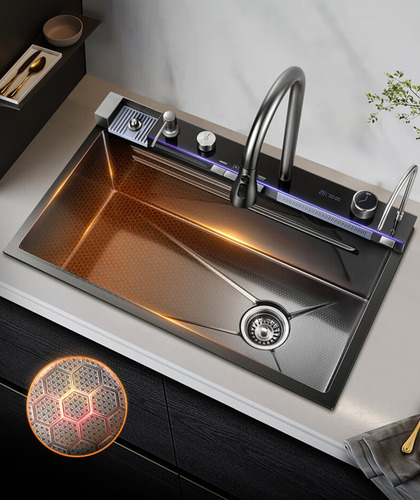 Combo Lavaplato Empotrado 80x45cm Acero Inox Inteligente