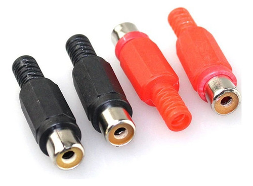 Conectores Jack Rca Plastico Aereo (hembra) 4 Unidades