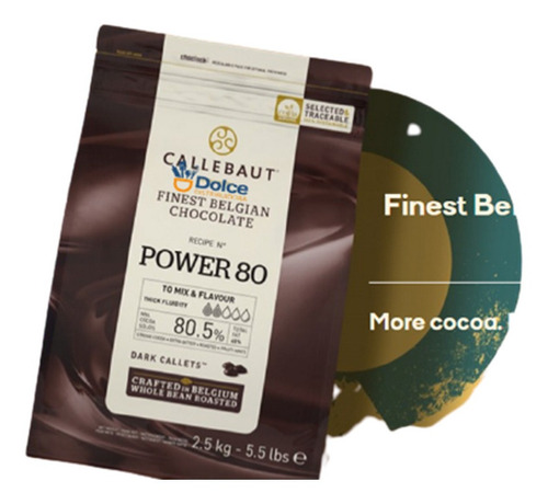 Chocolate Callebaut Belga: Cobertura Amarga Power 80% X2.5kg