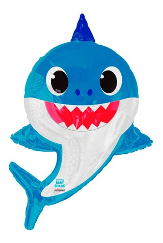 Globo Baby Shark Bebe Tiburón Papa Daddy Azul Met Jumbo 28