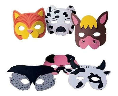 Us Toy - Farm Animal Masks, Assorted Colors, 7  W, (1-pack O