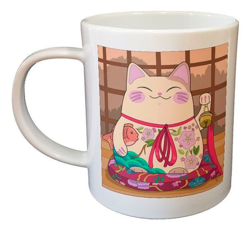 Taza De Plastico Gato Suerte Amuleto Japones Manta