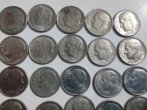 55 Monedas Estados Unidos 10 Cents Varios Años Roosev(ff550 