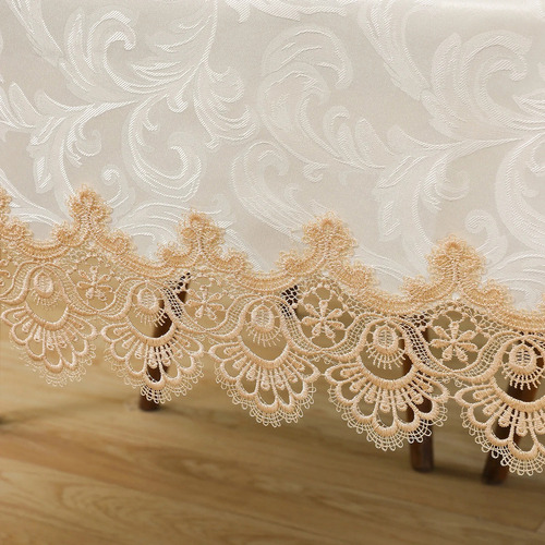 Mantel Rectangular De Encaje Lujoso Para Comedor Hogareño