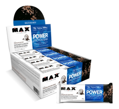 Whey Bar Power Protein Caixa 12 Unidades 41g - Max Titanium
